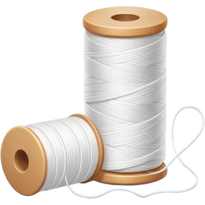 Roll of white thread  dental floss emoji