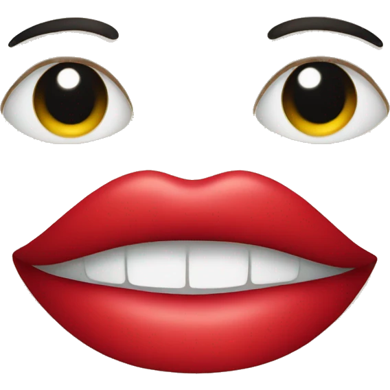 Face with its lips  colored of red with its eys close emoji