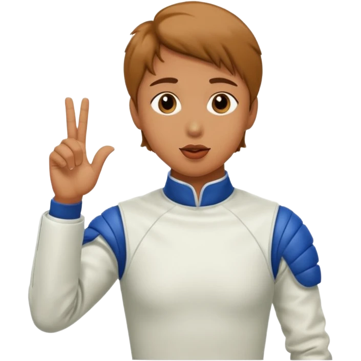 A fencer blowing a kiss emoji