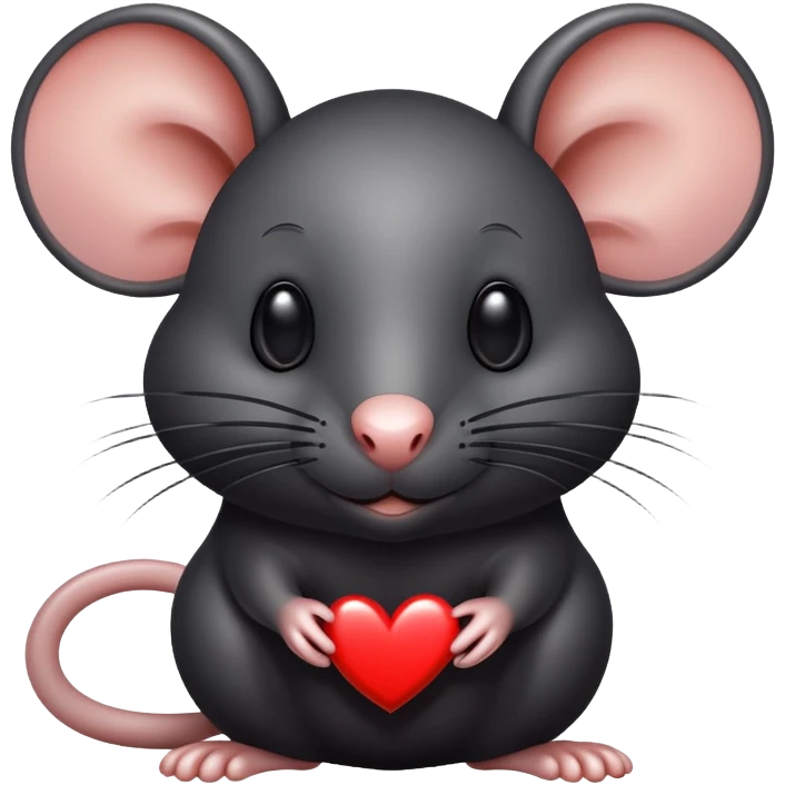All black rat with the inscription “I ❤️ Stevie” emoji