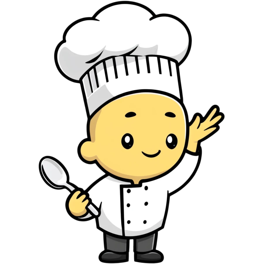 cartoon chef tasting food from a spoon emoji