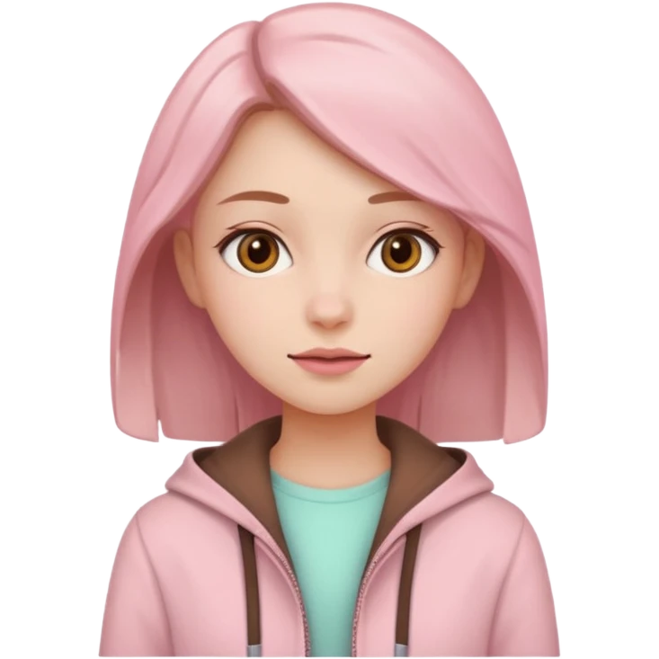 girl friends with pastel pink and brown clothes emoji