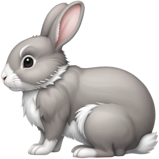 side view of bunny rabbit with fluffy tail and drooping ears emoji