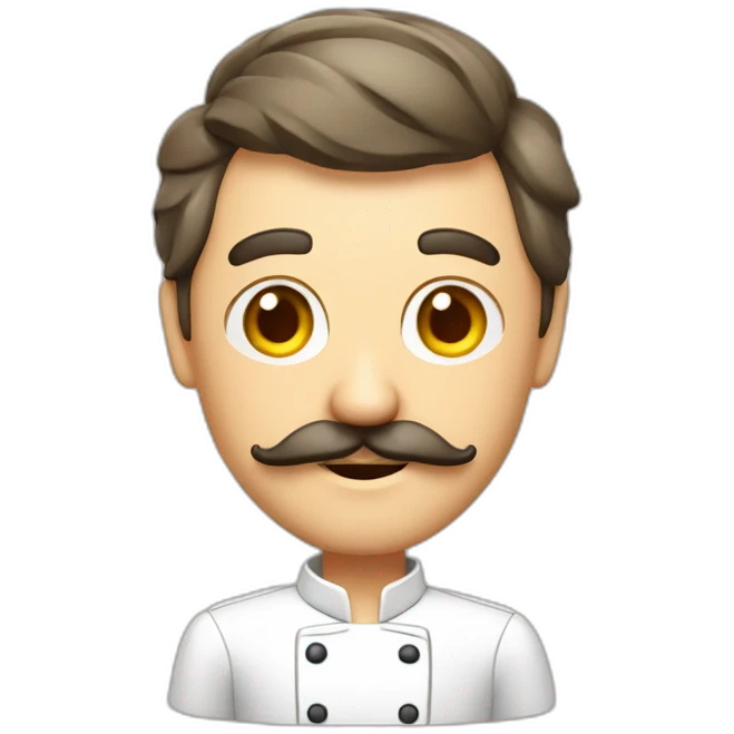 Drunk  chef Viktor Barinov with mustache emoji