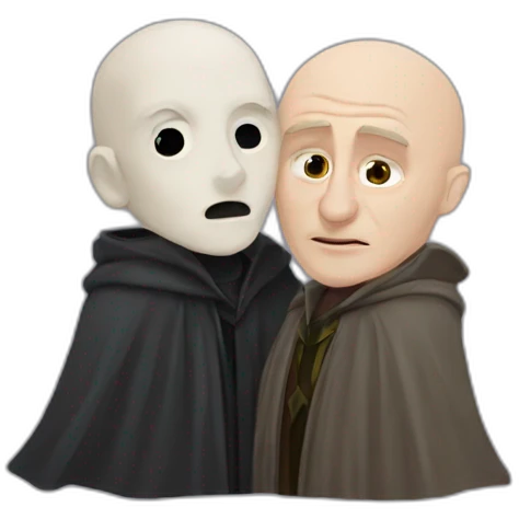 Harry potter et voldemort qui font un calin emoji