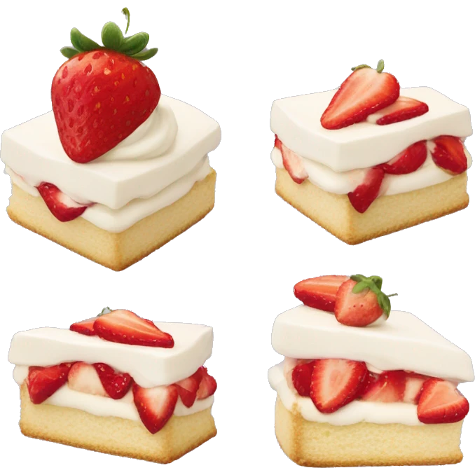 A piece of Strawberry vanilla shortcake emoji