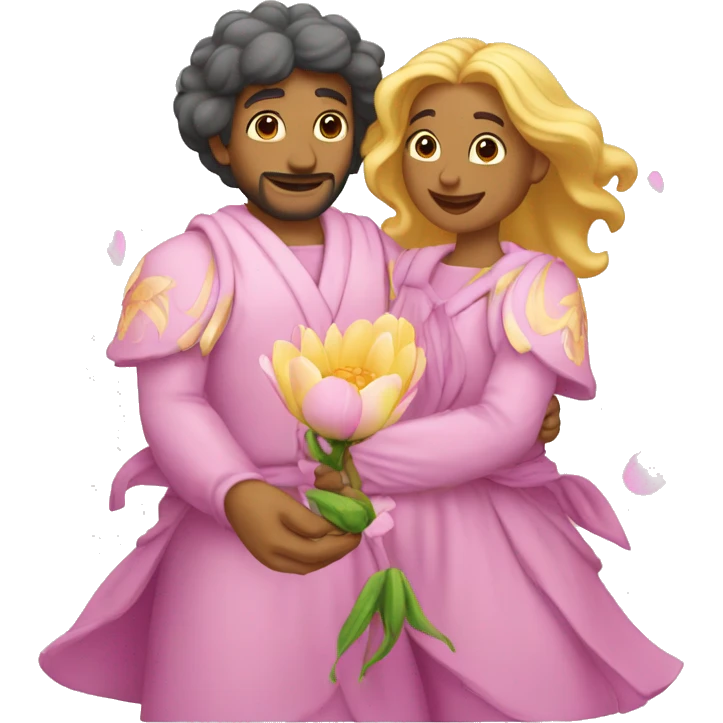 duas mãos segurando uma flor de lótus emoji