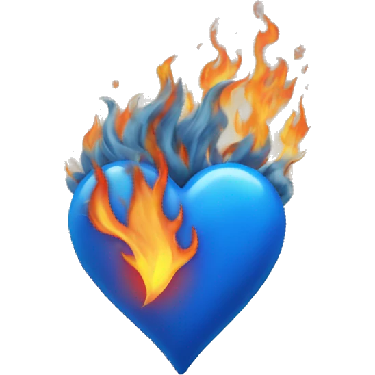 Blue heart with fire  emoji