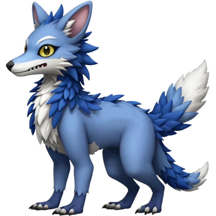 Trico-Sergal-Vernid-fusion-Fakemon-animal-hybrid-creature, full body emoji