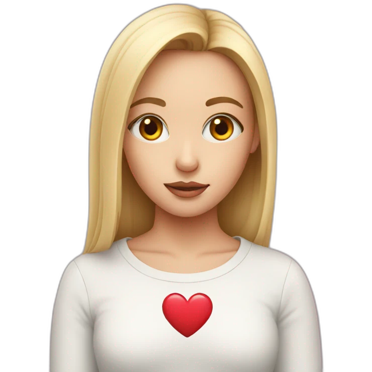 girl with heart in eye emoji