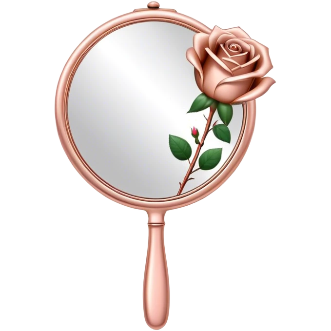Rose gold Handheld mirror with roses emoji