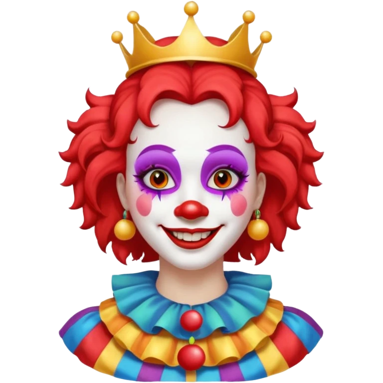 female clown with saint's halo emoji