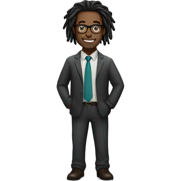Black male IT professional with glasses with dreadlocks emoji