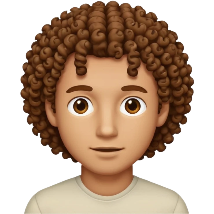 Chico moreno con pelo rizado  emoji