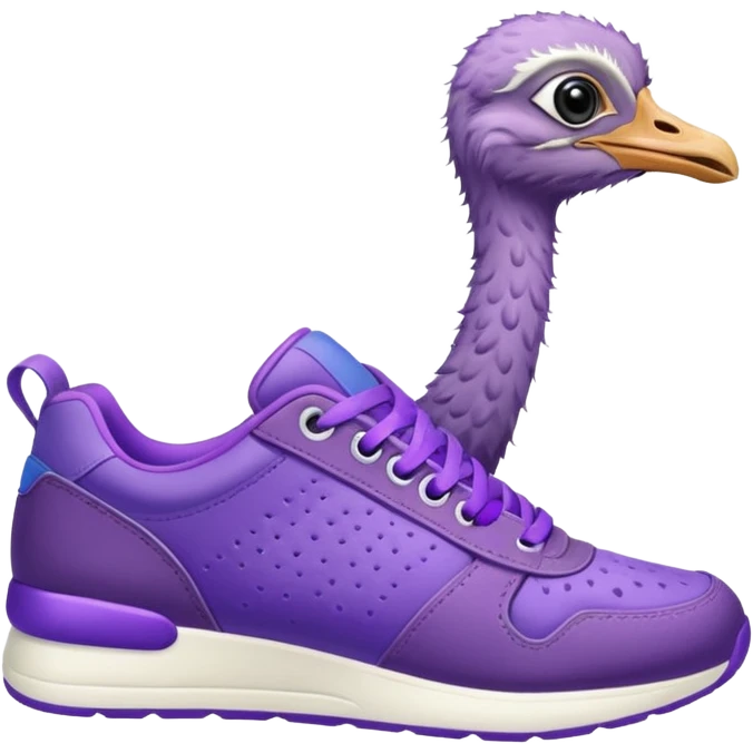  ostrich-in-purple sneakers emoji