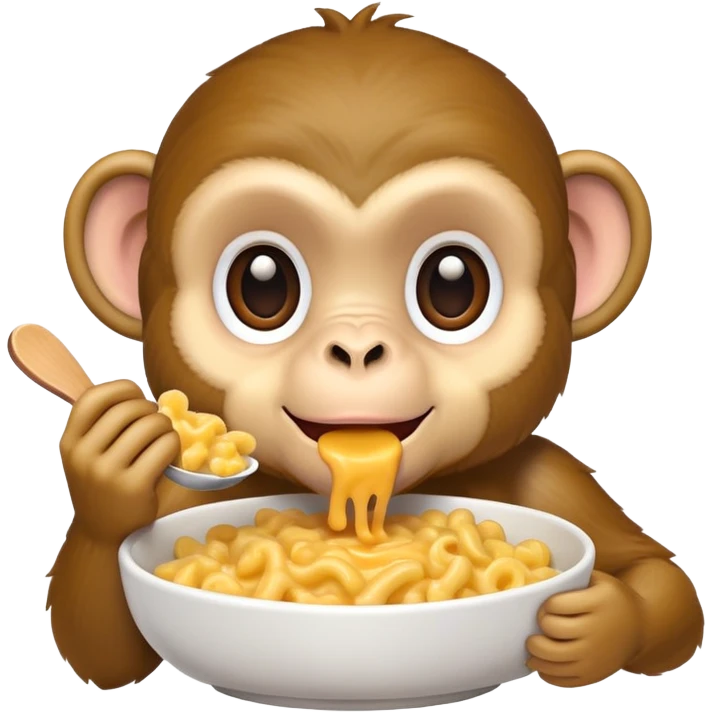 Monkey eating Mac and cheese  emoji