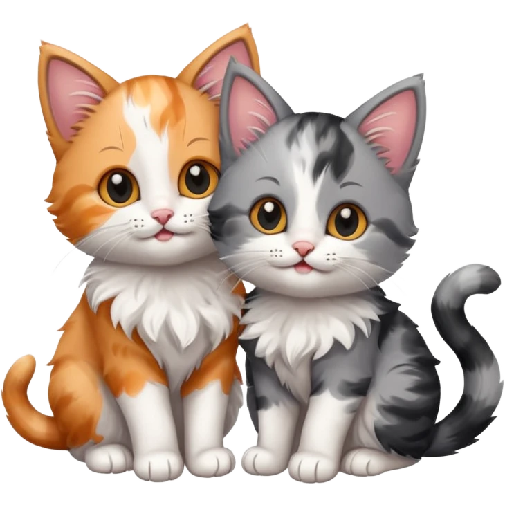 Two Cute happy kittens emoji