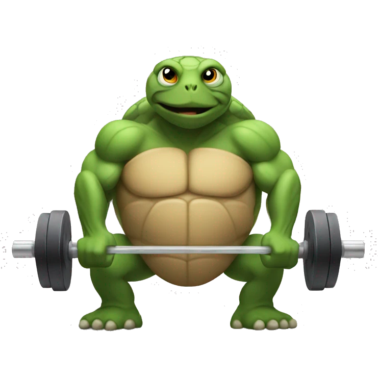 Muscle turtle that lift weights emoji