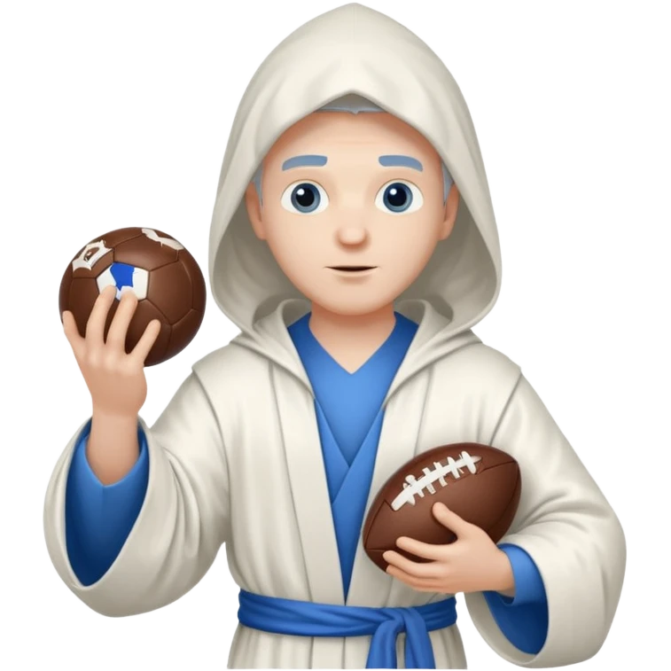 create white wizard with blue football ball emoji