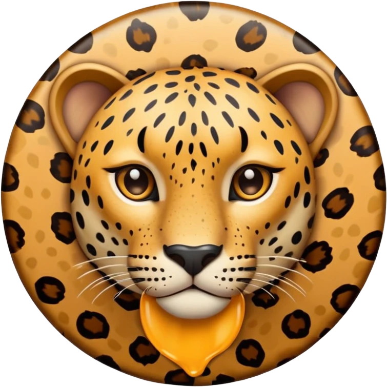 Leopard print circle with hole in the middle emoji