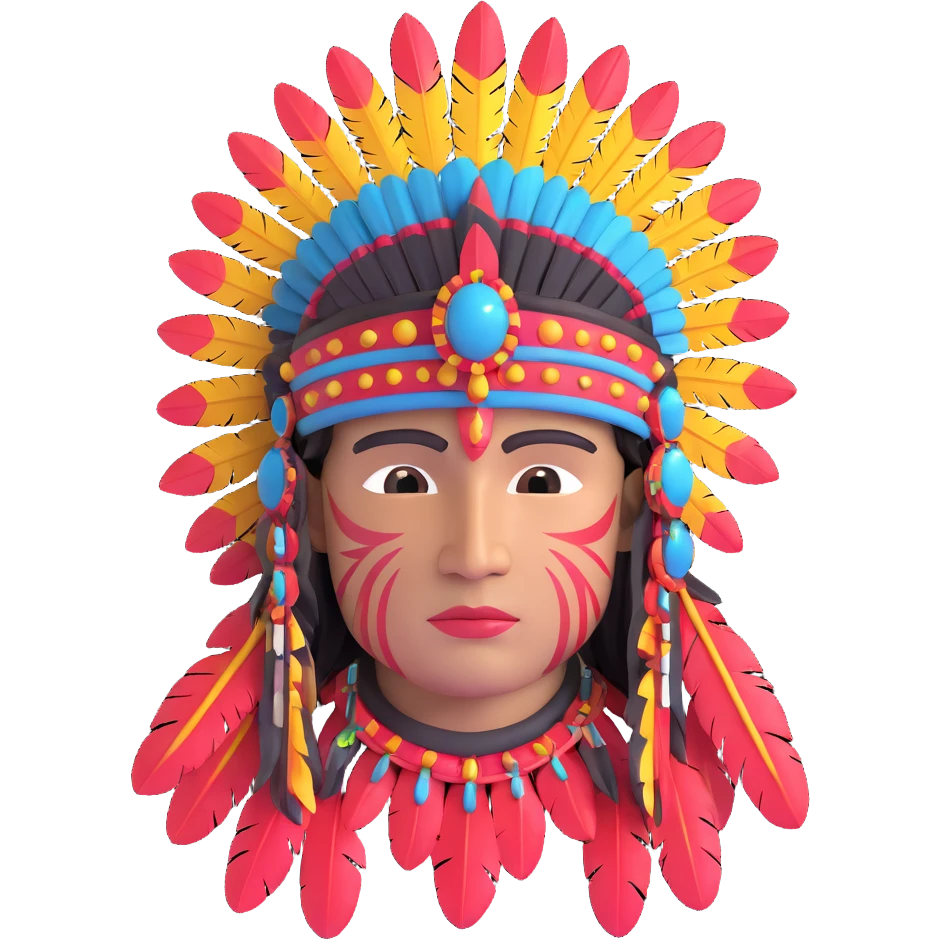 Toltec warrior with feathered headdress emoji