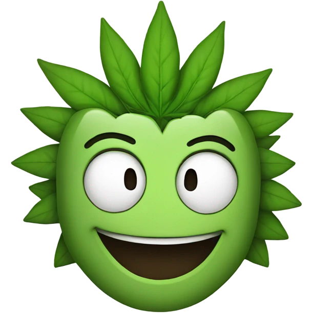 Marijuana leaf laughing  emoji