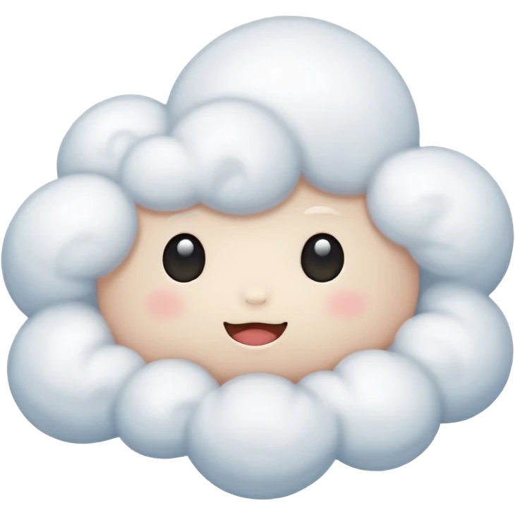 Cute cloud no face emoji