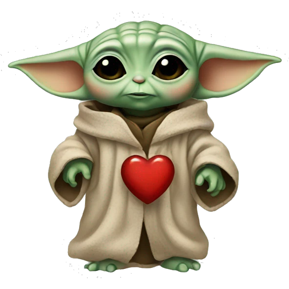 Baby yoda + heart emoji