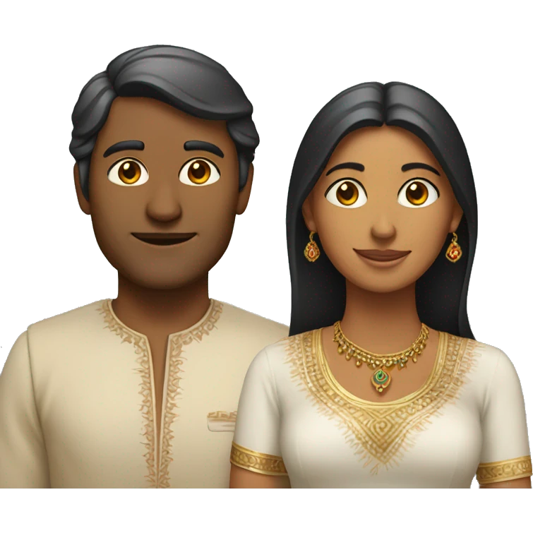 Matching indian man and woman emoji