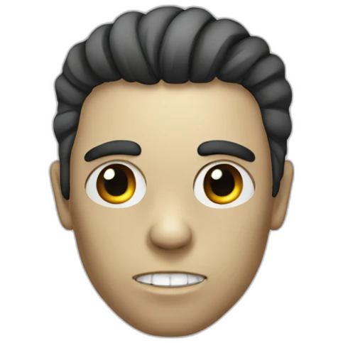 skull with neat parted hair emoji