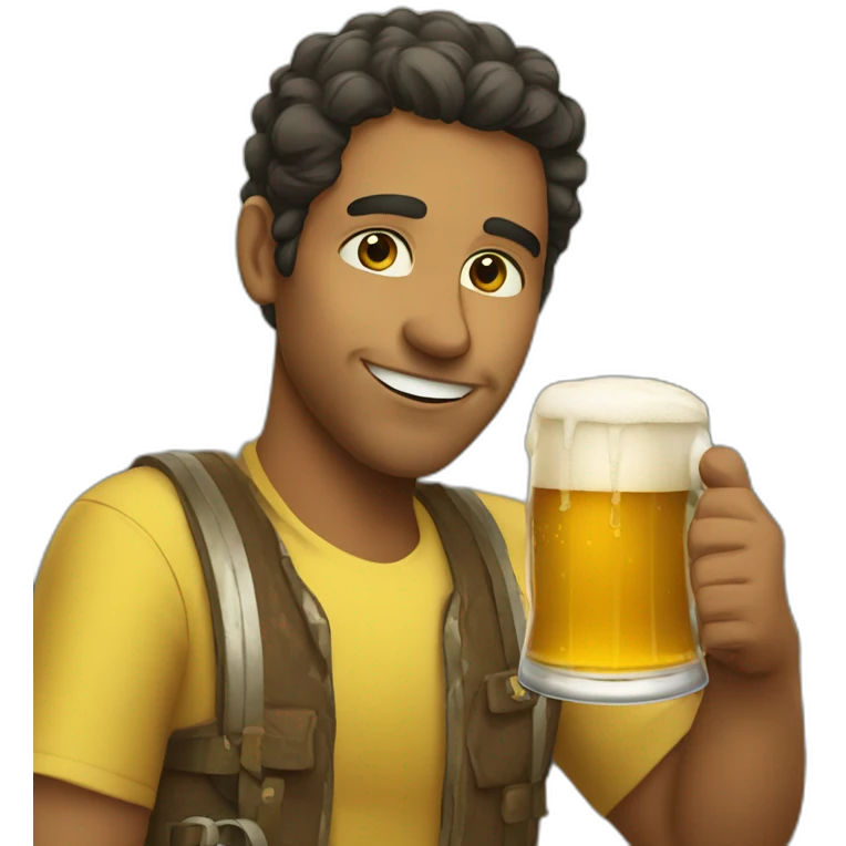 a brazilian person drinking beer  emoji