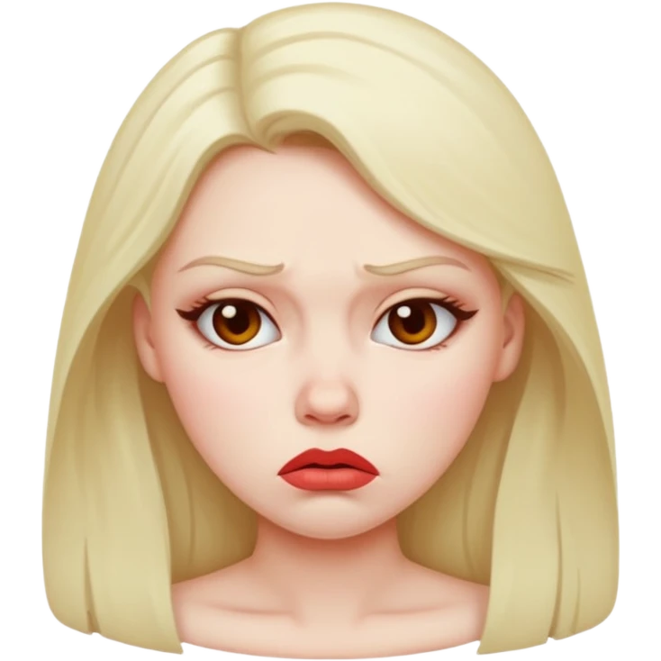 The woman made a pouty face. emoji