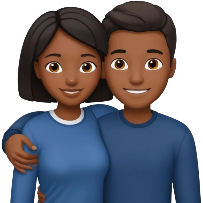 Couple in love black girl and Mexican boy  emoji