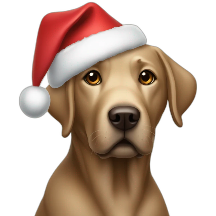 labrador with christmas hat emoji