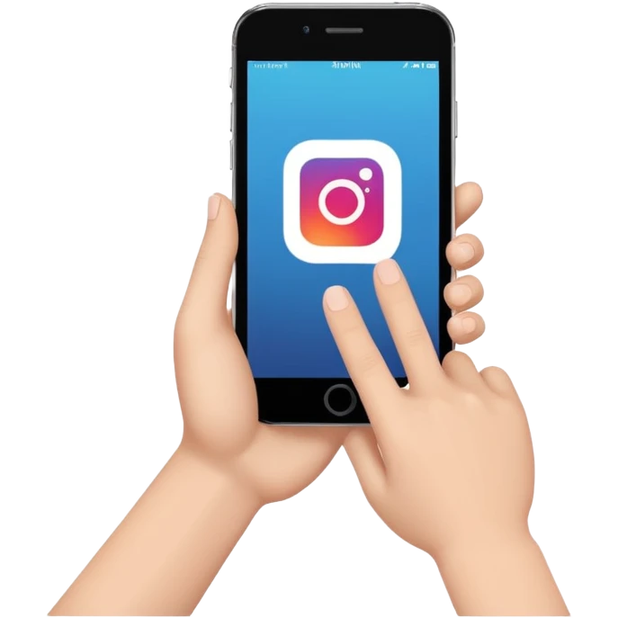 smartphone wirting an instagram comment emoji