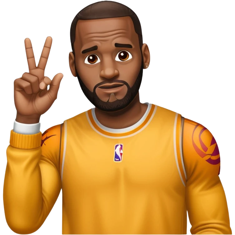 Lebron sticking up the middle finger  emoji