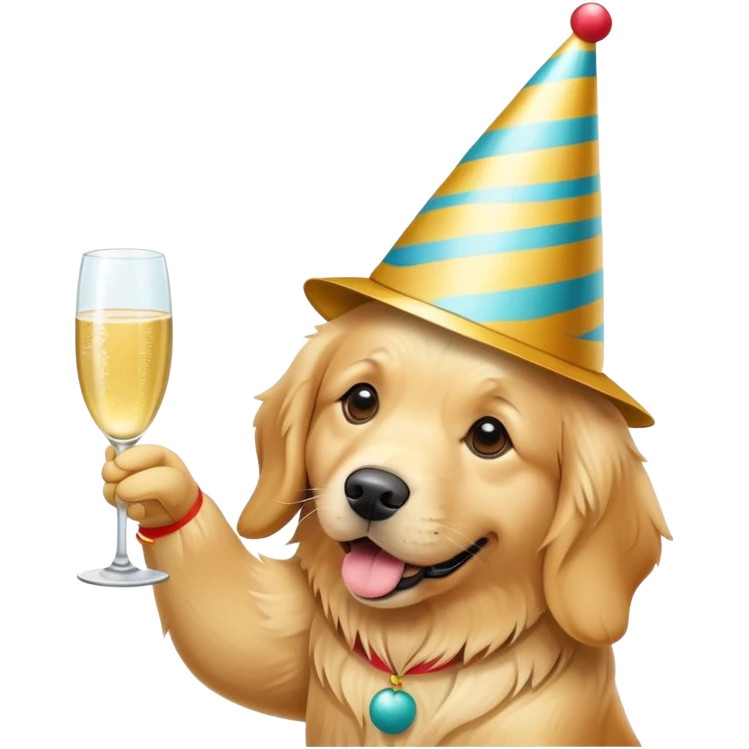 Party golden retriever emoji