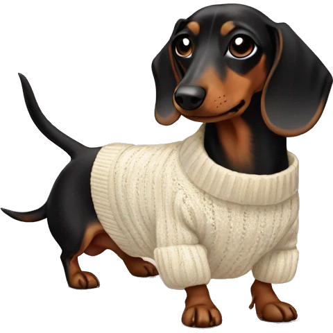 Dachshund wearing chanel Sweater  emoji