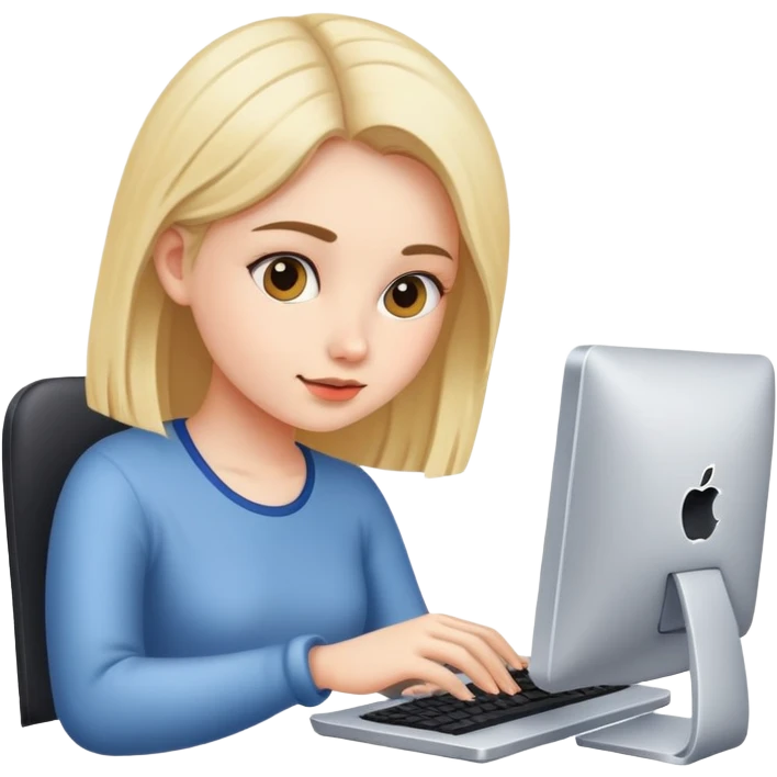 a girl working on computer emoji