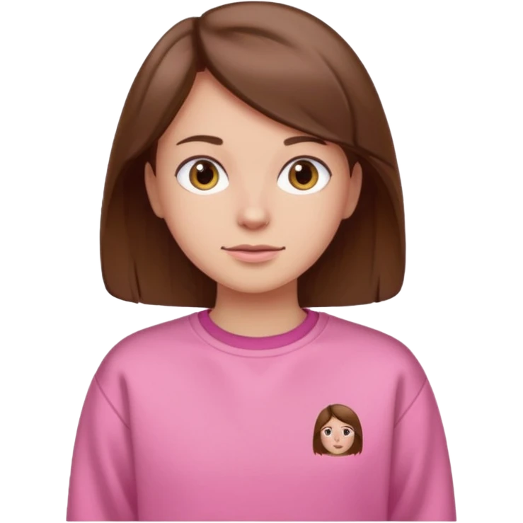 sleeping pink sweatshirt brown hair emoji