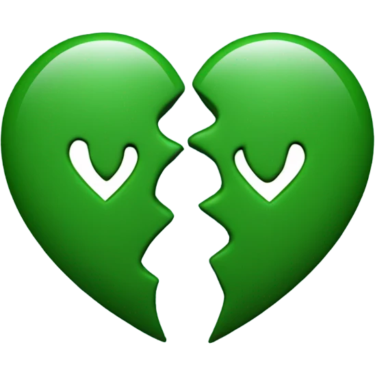heart two halves dark green emoji