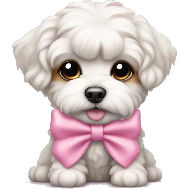 Schichon puppy pink bow  emoji