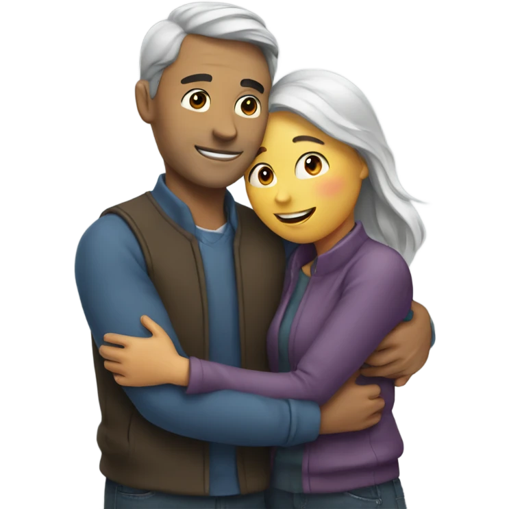 man and woman hugging  emoji