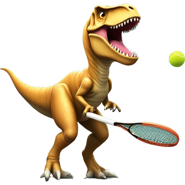 t rex playing tennis emoji