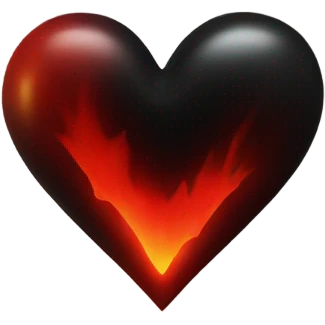 Black heart red glow  emoji