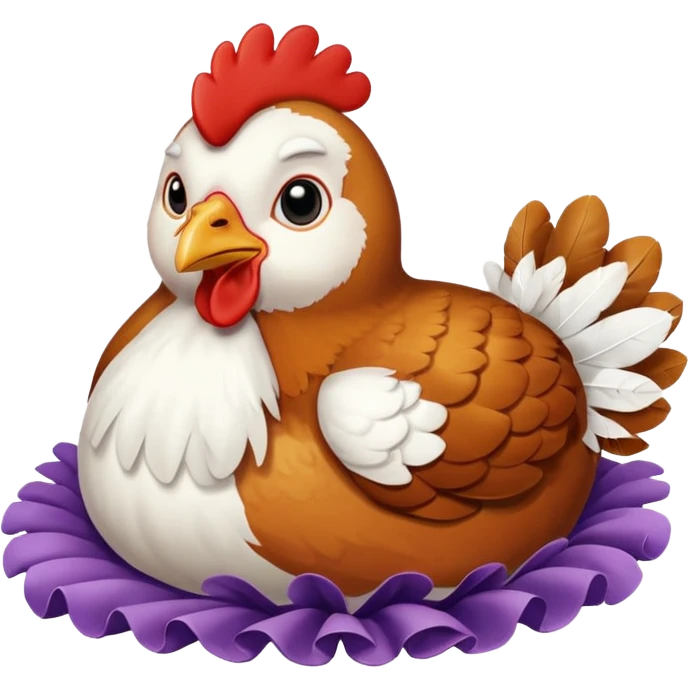 Lying chicken emoji
