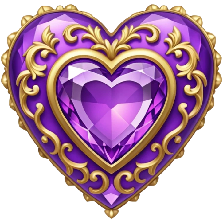 rococo heart gem purple emoji