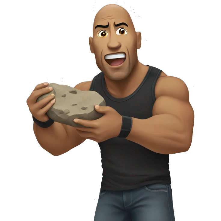 The rock eating a rock emoji