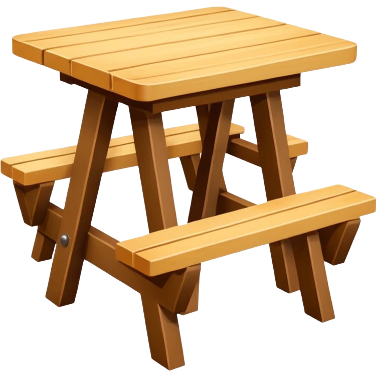 mesa alta color madera natural con bancas altas de color madera natural emoji
