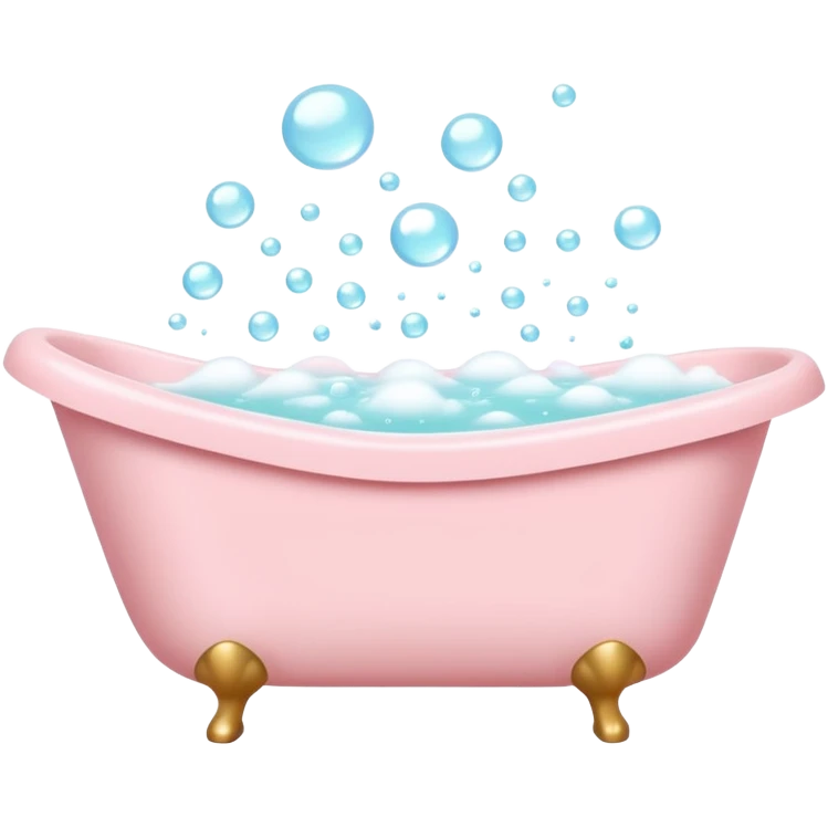 pale pink bathtub with bubbles  emoji